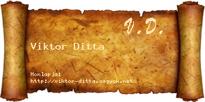 Viktor Ditta névjegykártya